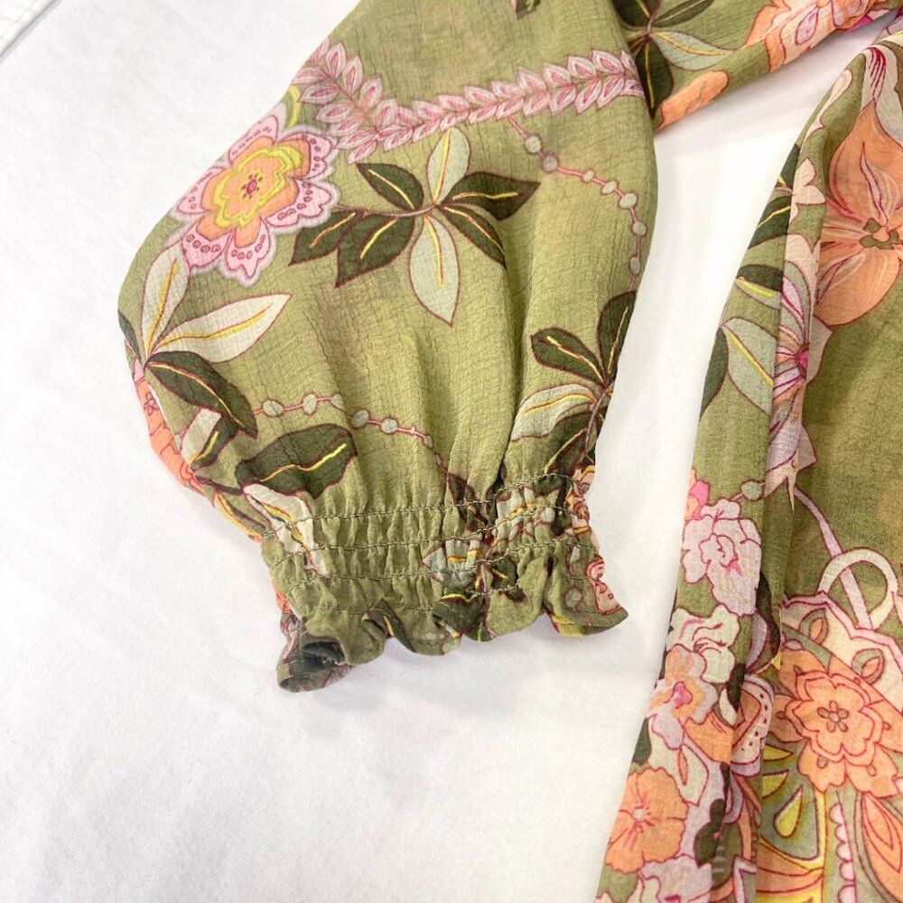 SOHO JEANS NY&CO | Women's Floral Blouse| Floral Sheer Top Size Medium - Picture 9 of 14